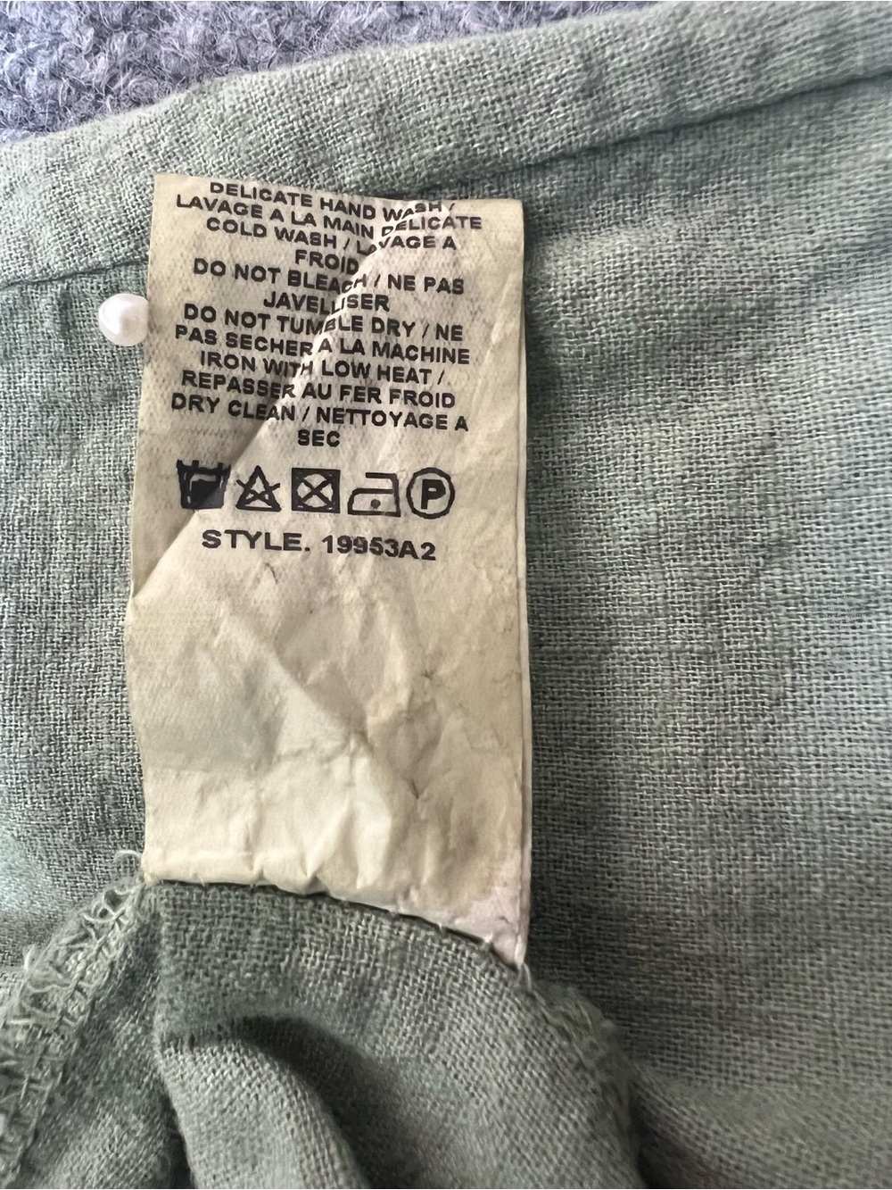 Bella Umbra Sage Green Linen Cotton Tiered Dress Women’s Size XL Italy - Picture 8 of 8